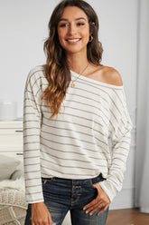 Casual Striped Drop Shoulder Sweatshirt - Shah S. Sahota